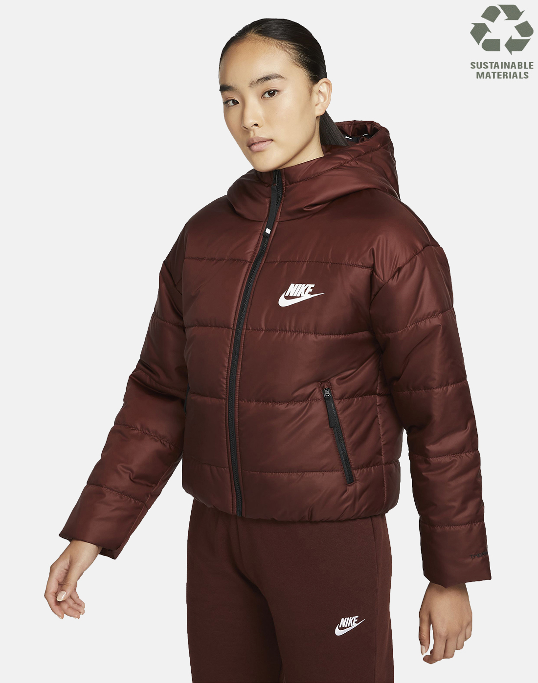 Nike Womens Therma Fit Repel Classic Hooded Jacket - Brown | Life Style ...
