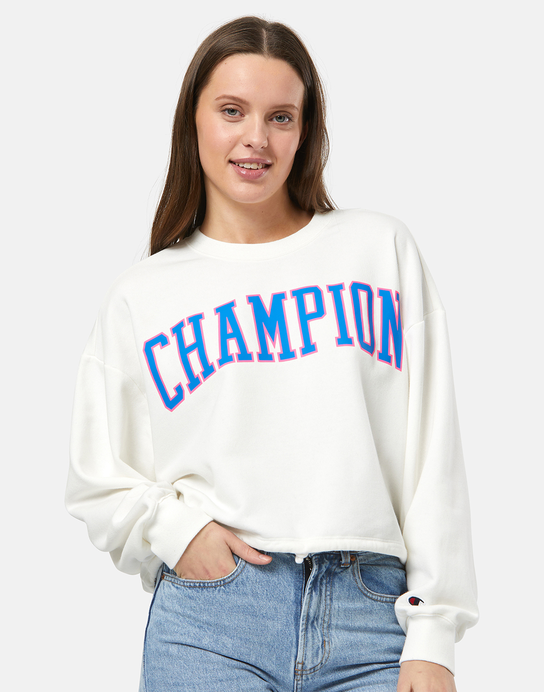 Champion Womens Rochester Crew Neck Sweatshirt - Cream | Life Style ...