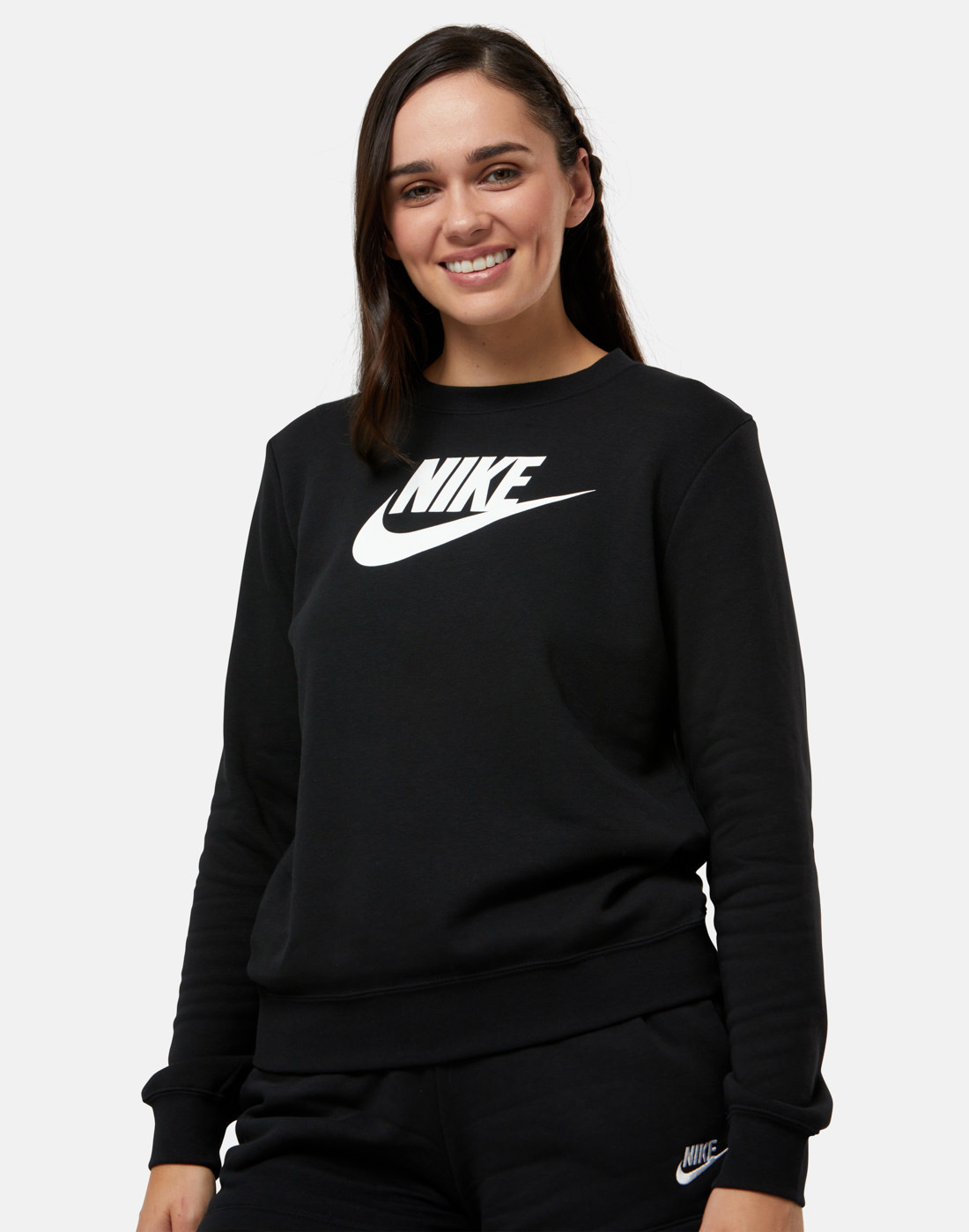 Nike Womens Club Crew Neck Sweatshirt - Black | Life Style Sports IE