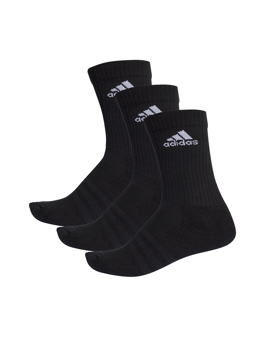 adidas 3 Pack Crew Socks - Black | Life Style Sports IE
