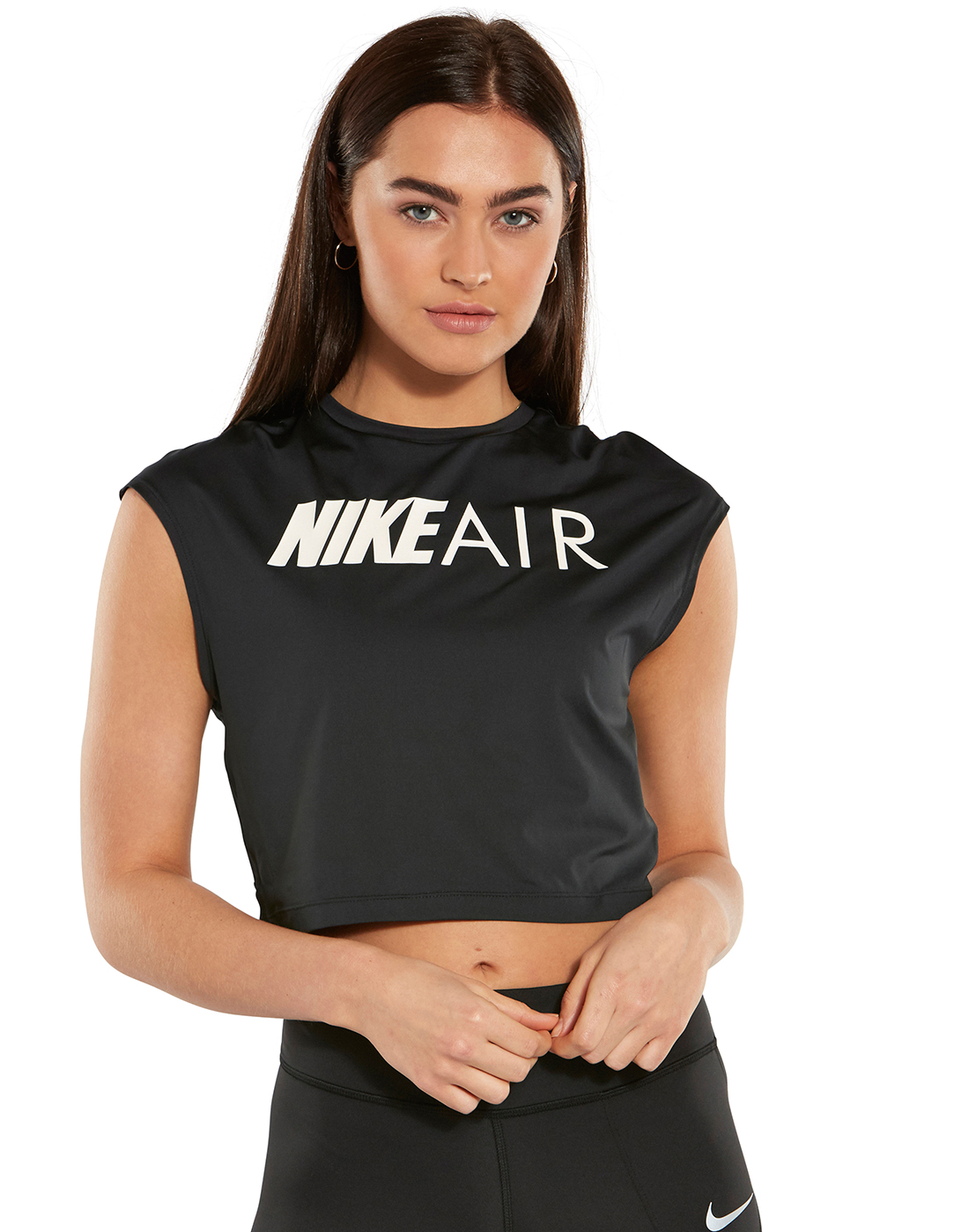 Women's Black Cropped Nike Air T-Shirt 