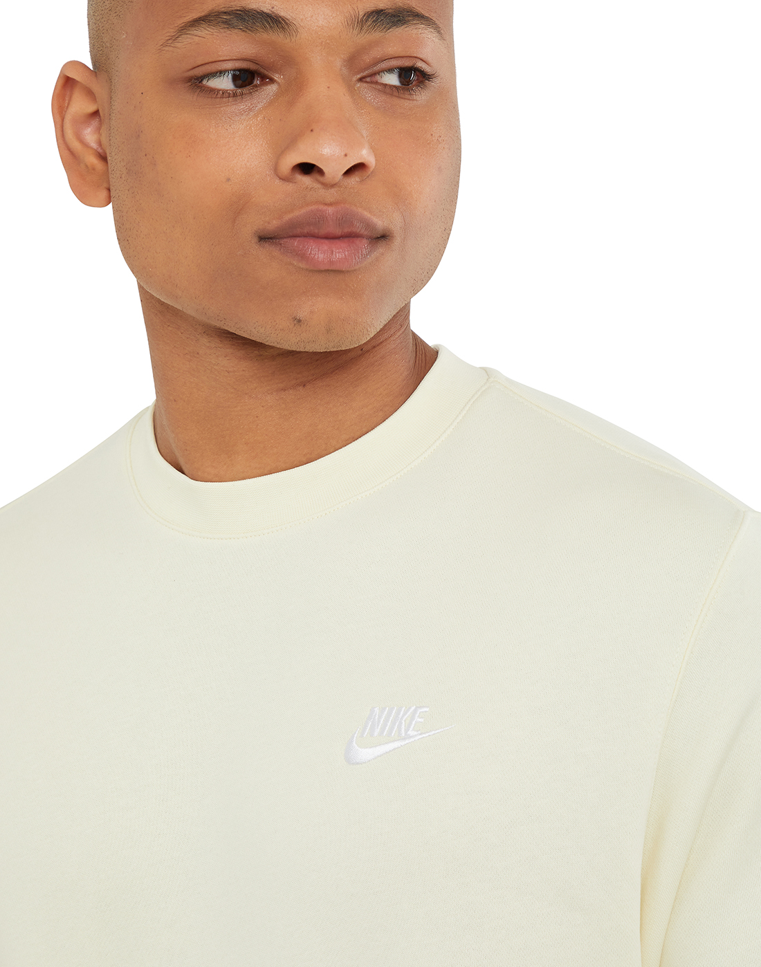 Nike Mens Club Fleece Crew Neck Sweatshirt - Yellow | Life Style Sports IE