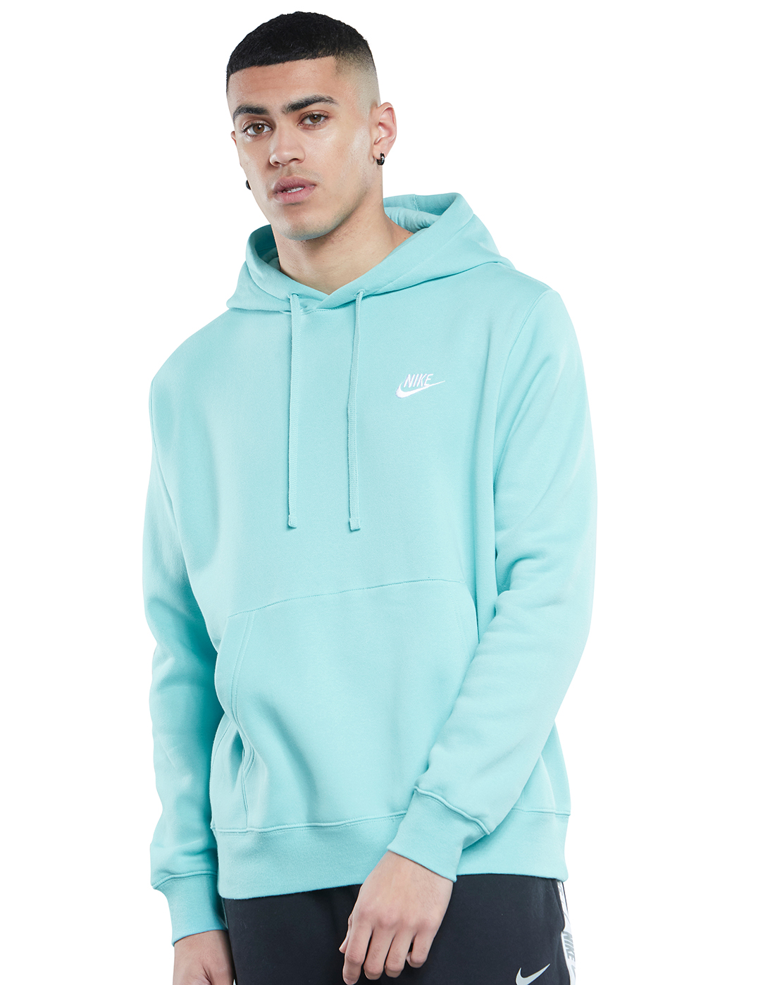 nike men's sportswear club fleece hoodie psychic blue