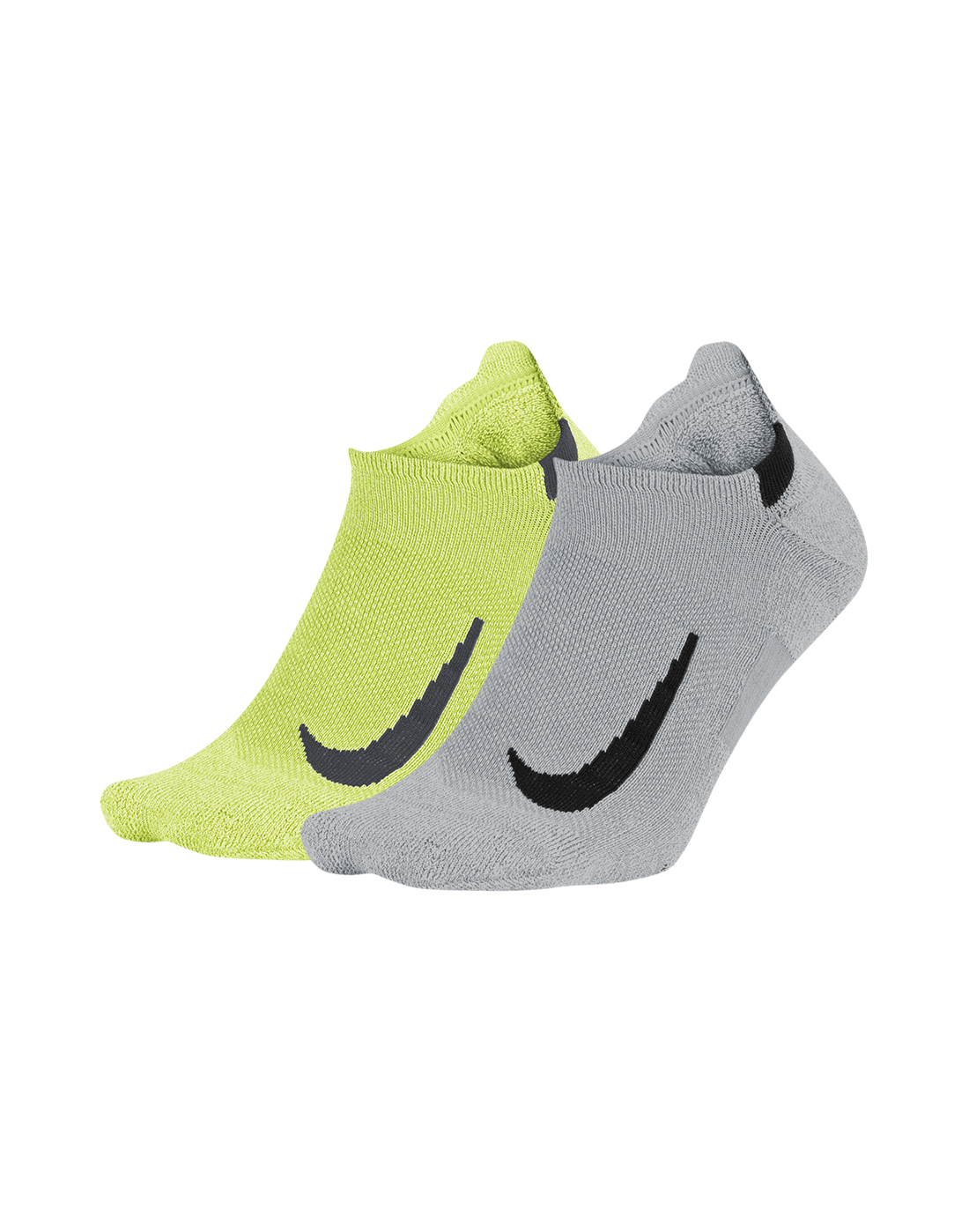 Nike Mens Running No Show 2 Pack Socks - Yellow | Life Style Sports IE