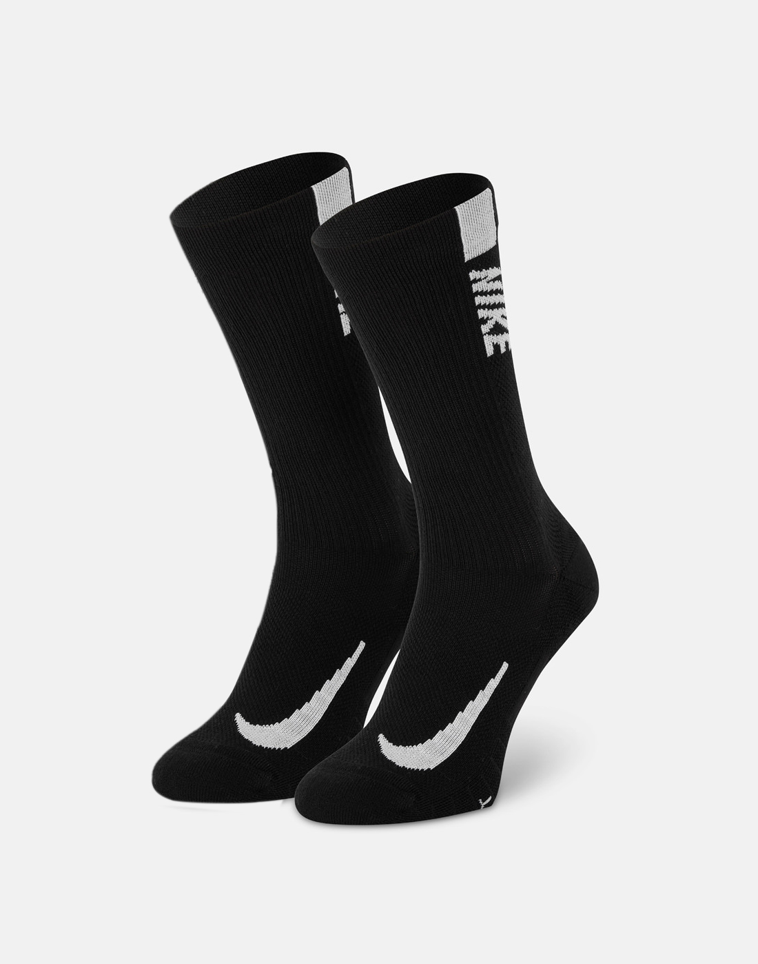 Nike Multiplier Running Crew 2 Pack Socks - Black | Life Style Sports IE