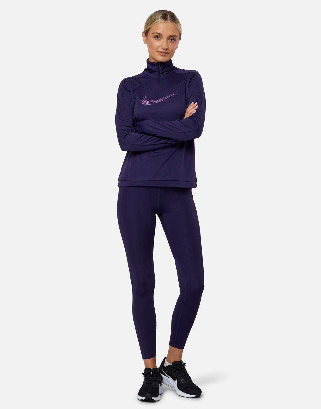 Nike Womens Swoosh Half Zip Pacer Top - Purple | Life Style Sports IE