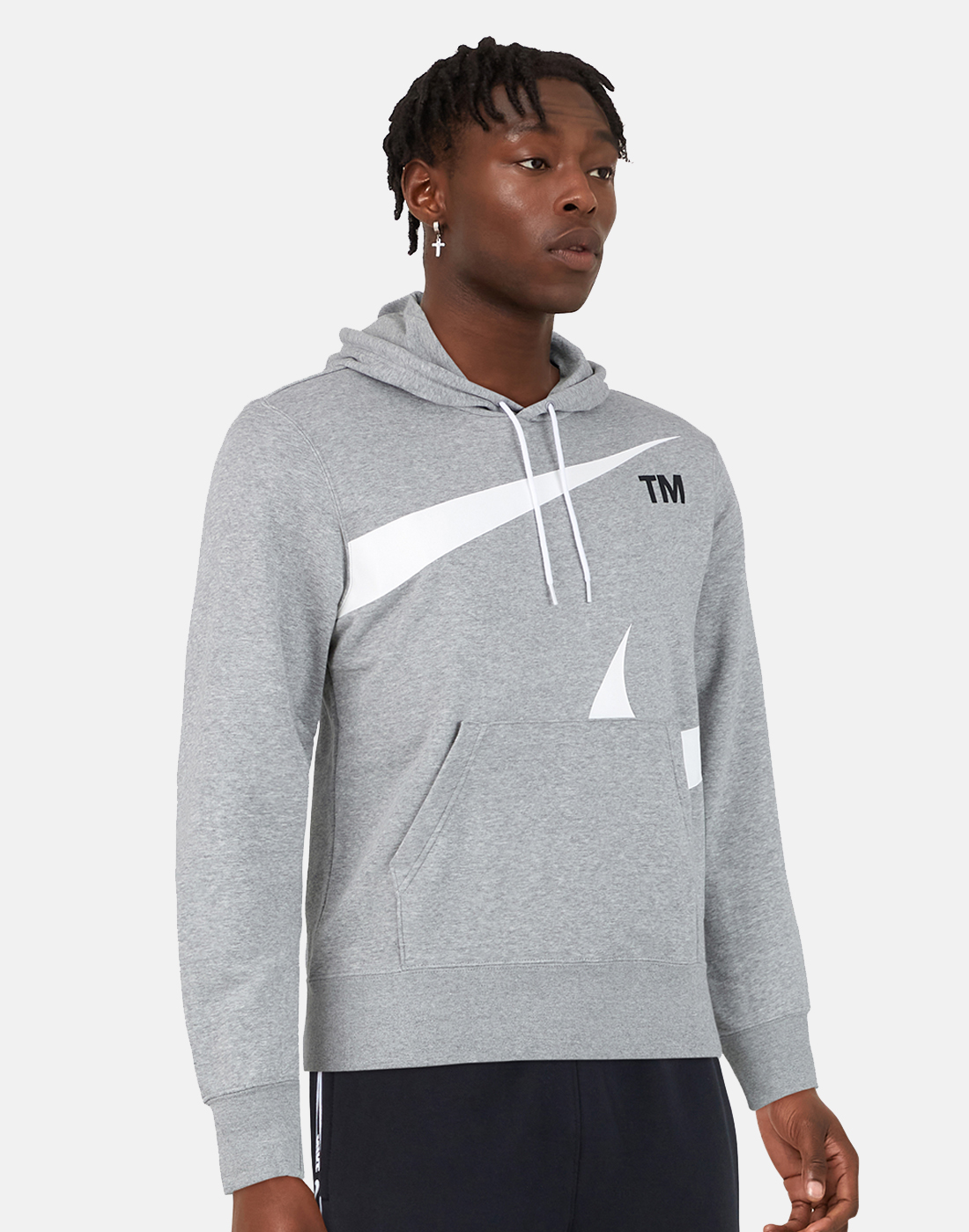 Nike Mens Swoosh Fleece Hoodie - Grey