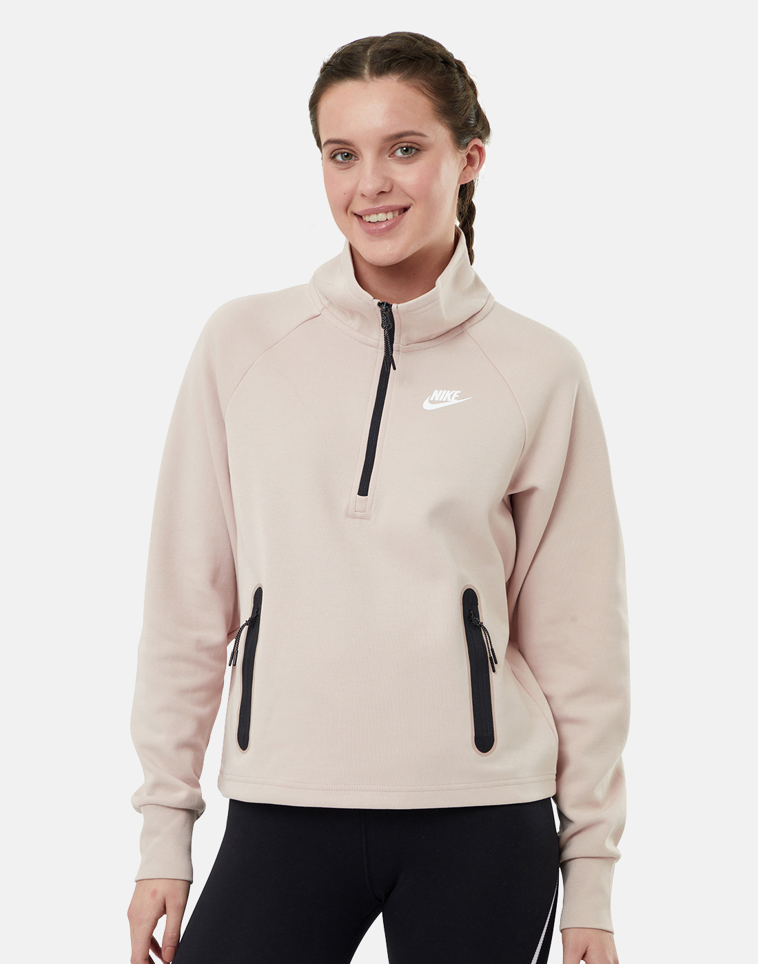 Nike Womens Tech Fleece Half Zip - Pink | Life Style Sports IE