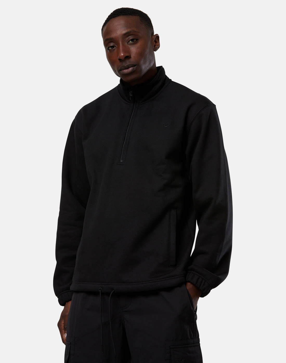 adidas Originals Mens Premium Essentials Half Zip Fleece - Black | Life ...