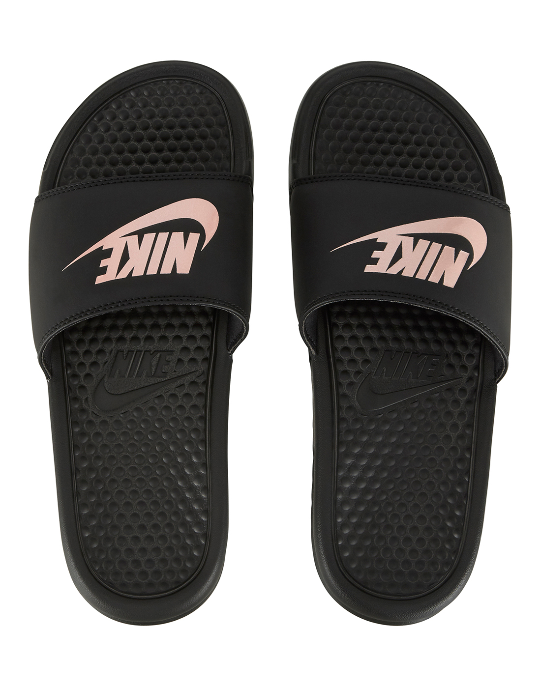 plain black nike slides