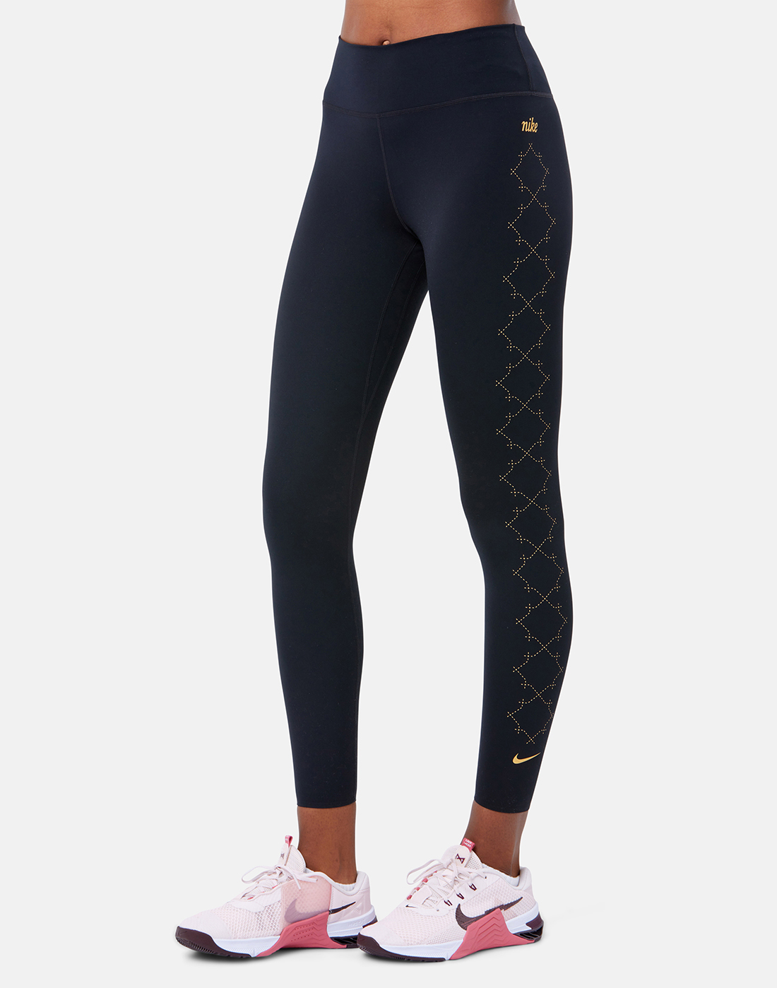 Nike WOMENS NIKE ONE LUX MID RISE LEGGINGS - Black