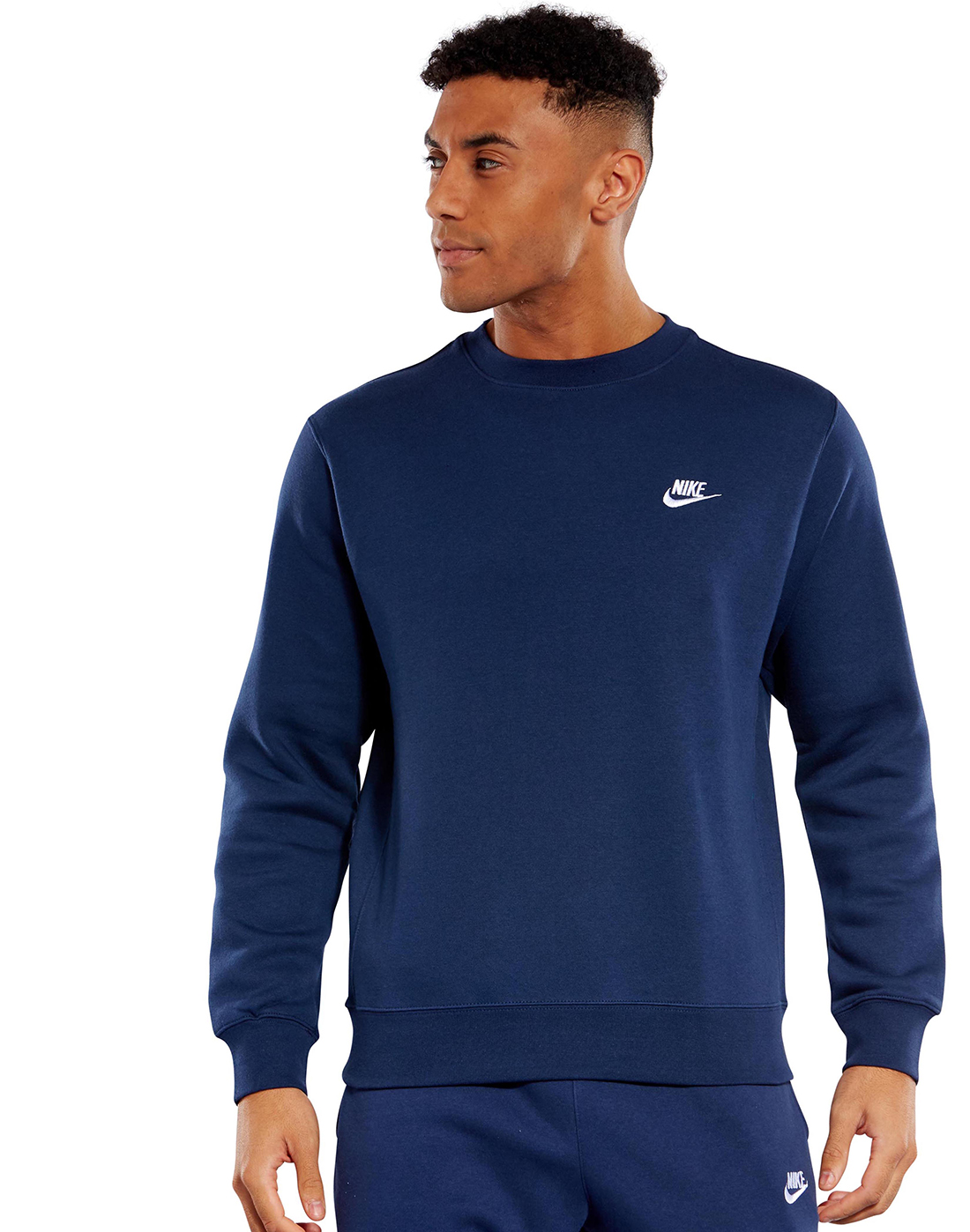Nike Mens Club Crew Neck Sweatshirt - Navy | Life Style Sports IE