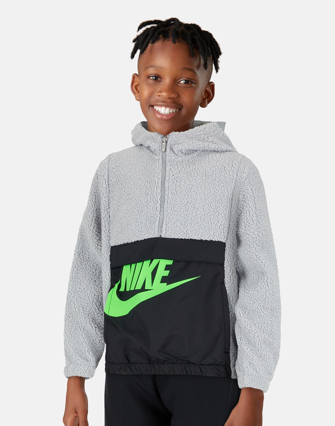 Nike Older Boys Amplify Winterized Half Zip Hoodie - Grey | Life Style ...