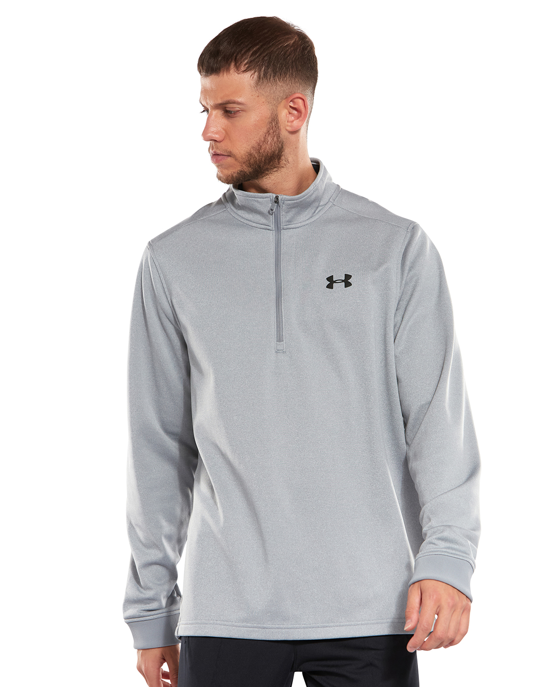 Under Armour Mens Armour Fleece Half Zip Top - Grey