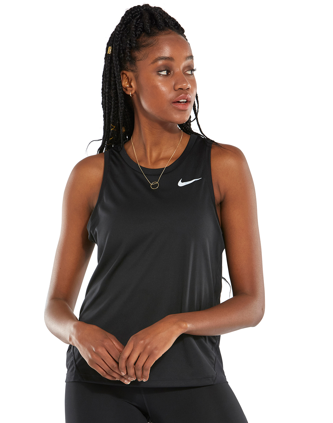 Women's Black Nike Running Tank Top | Life Style Sports