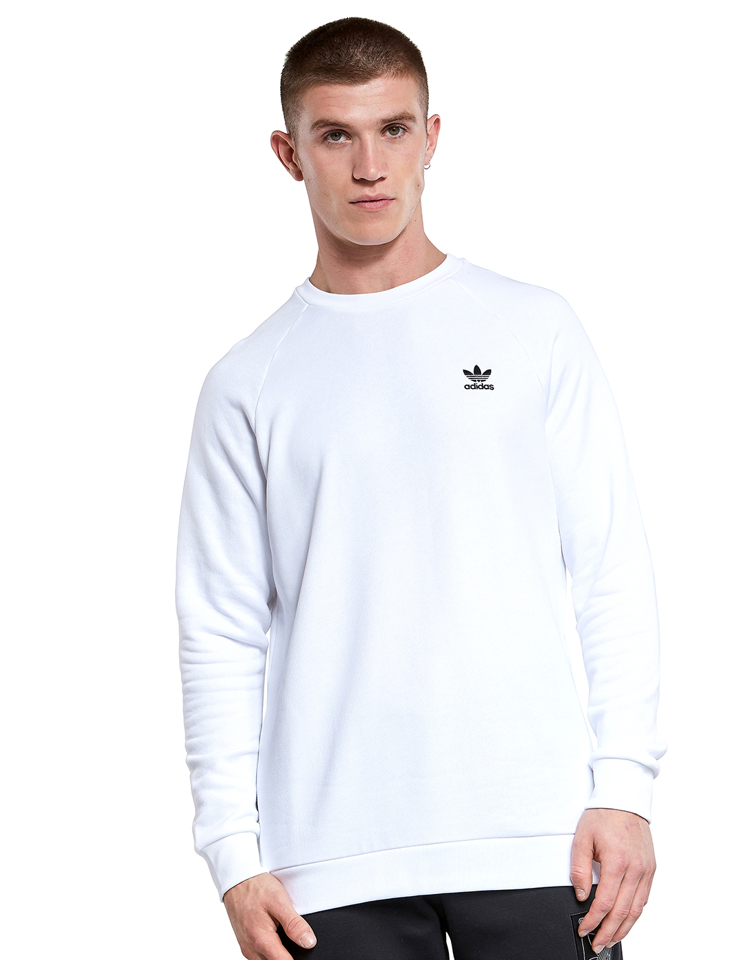 adidas Originals Mens Essentials Crew Neck Sweatshirt - White | Life