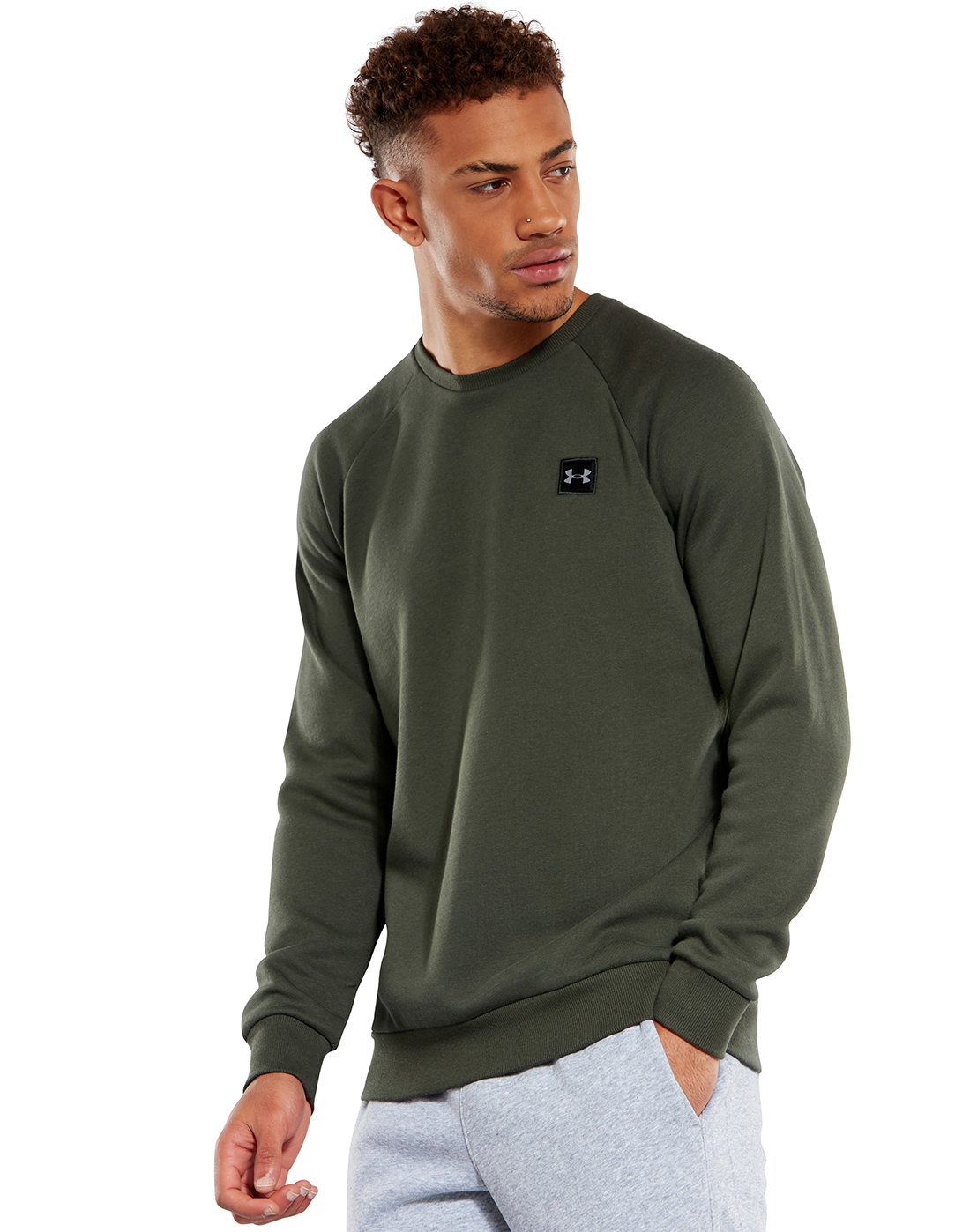 Under Armour Mens Rival Fleece Crew Neck Sweatshirt - Green | Life ...