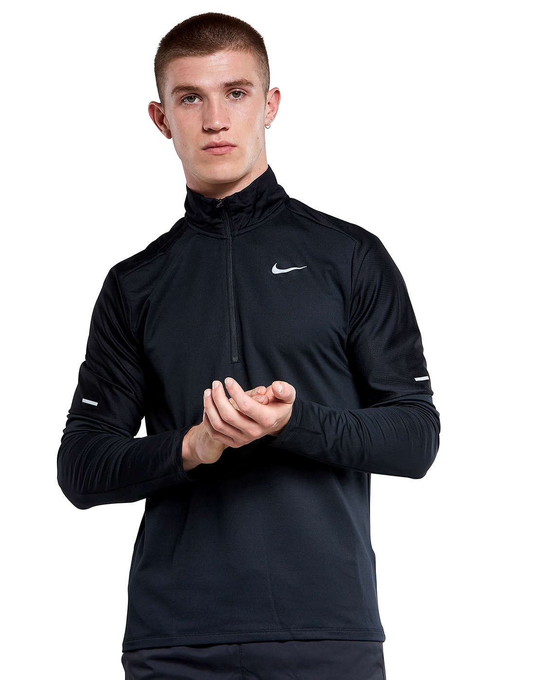 nike element half zip black