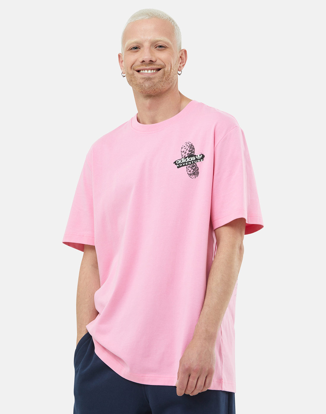 adidas Originals Mens Adventure Trail T-Shirt - Pink | Life Style Sports IE