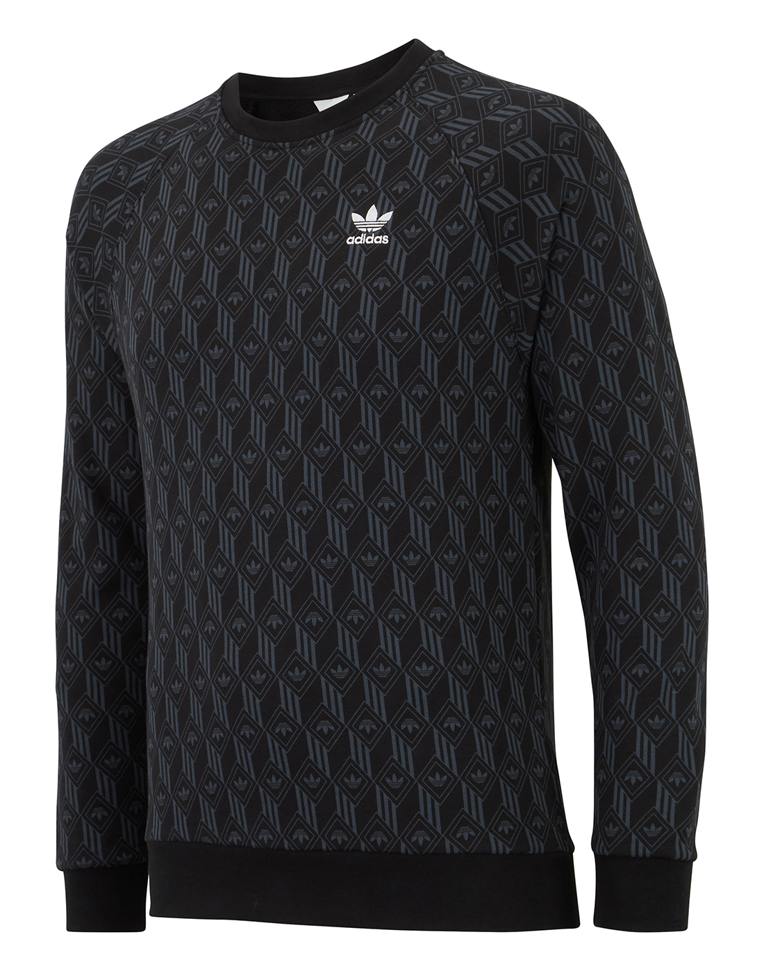 adidas Originals Mens Monogram Crew Neck Sweatshirt - Black | Life