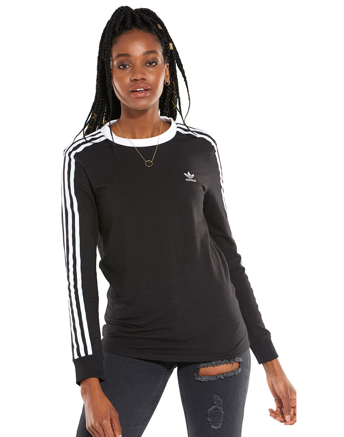 womens adidas trefoil long sleeve tee