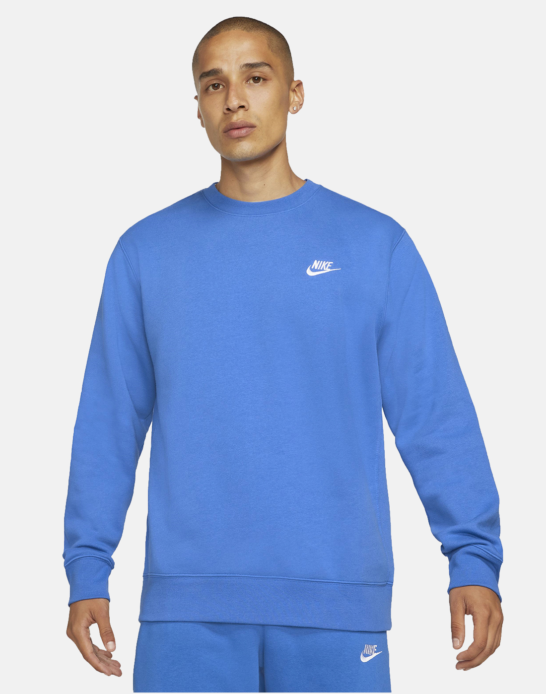 Nike Mens Club Fleece Crew Neck Sweatshirt - Blue | Life Style Sports UK
