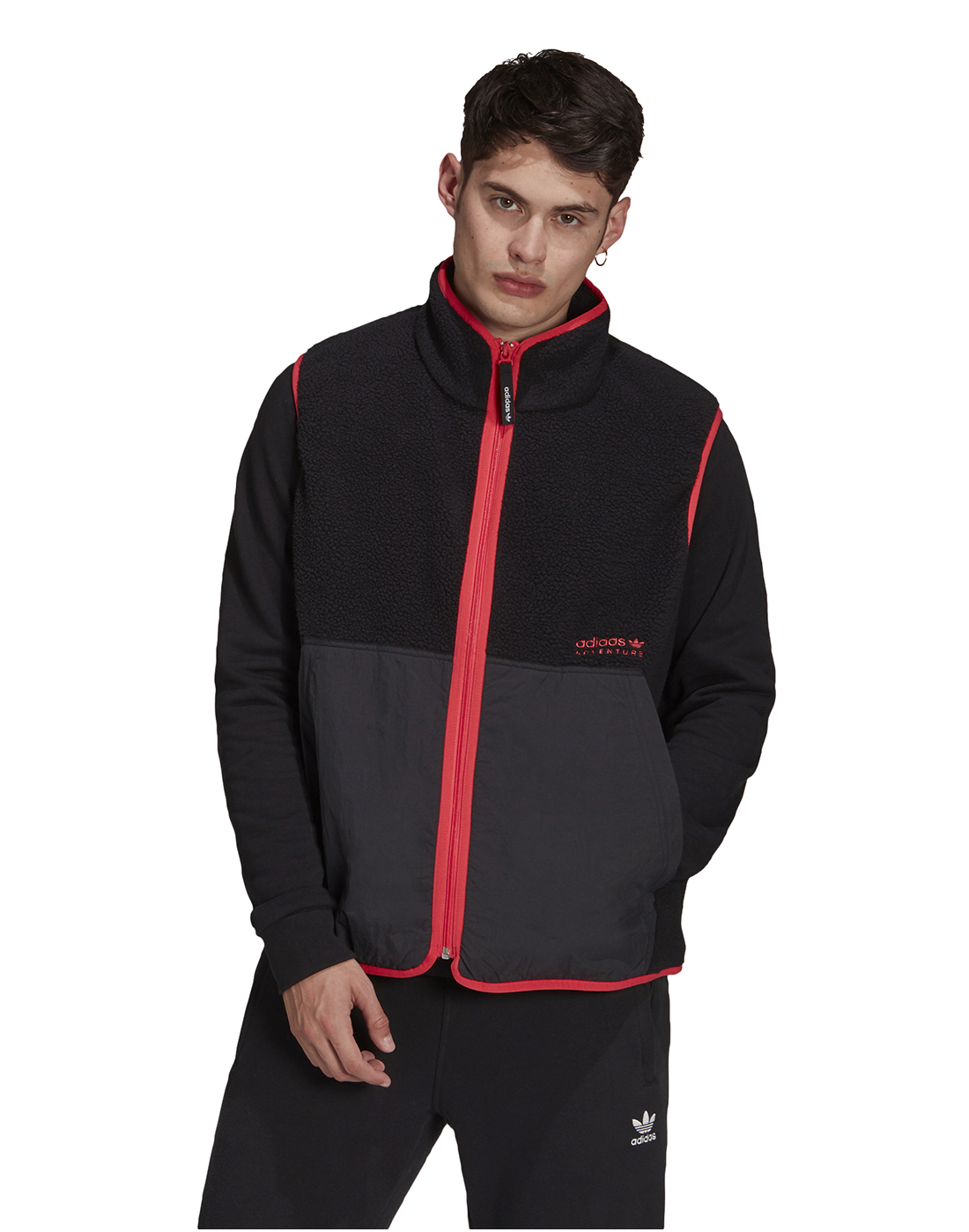 Gietvorm Zij zijn Sportman adidas Originals Mens ADV Polar Fleece Vest Jacket - Black | Life Style  Sports EU