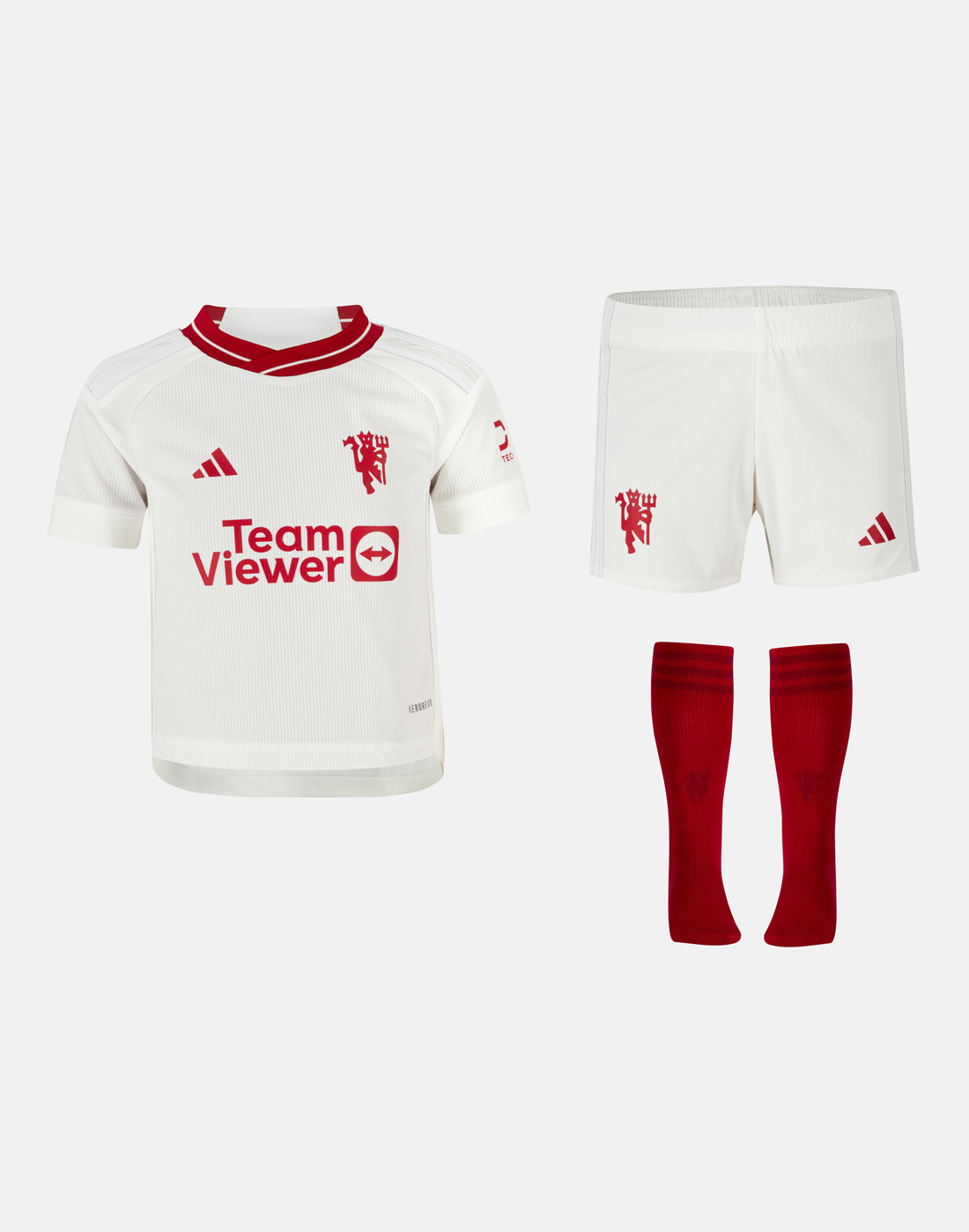 adidas Pre School Manchester United 23/24 Third Kit - White