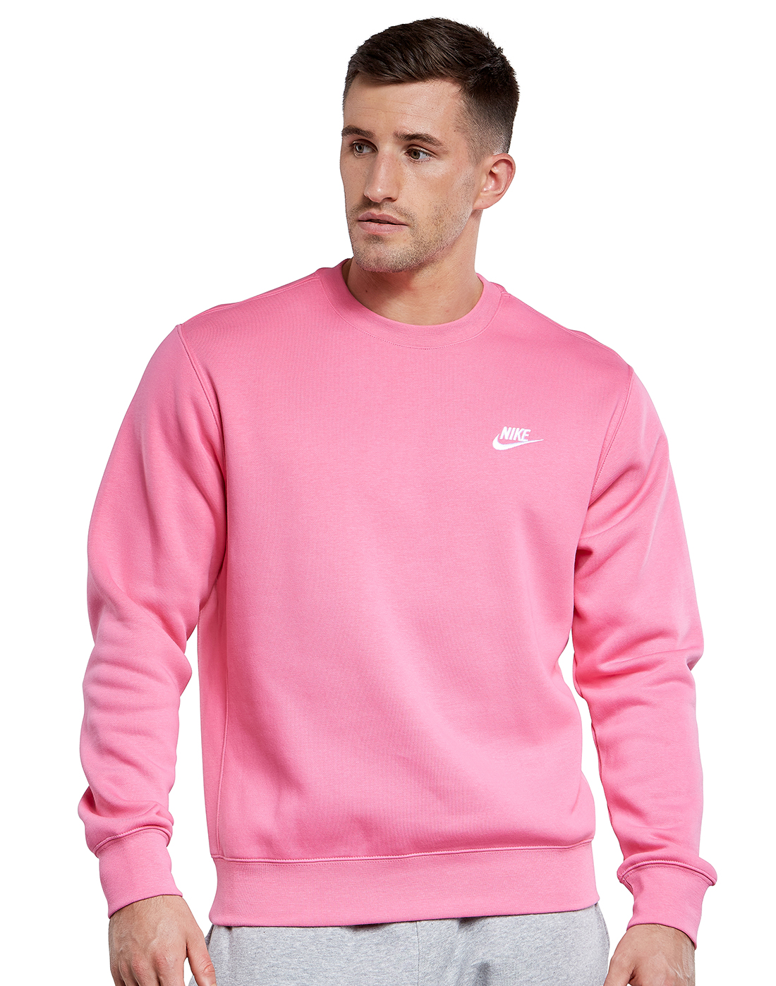 Nike Mens Club Crew Neck Sweatshirt - Pink | Life Style Sports EU