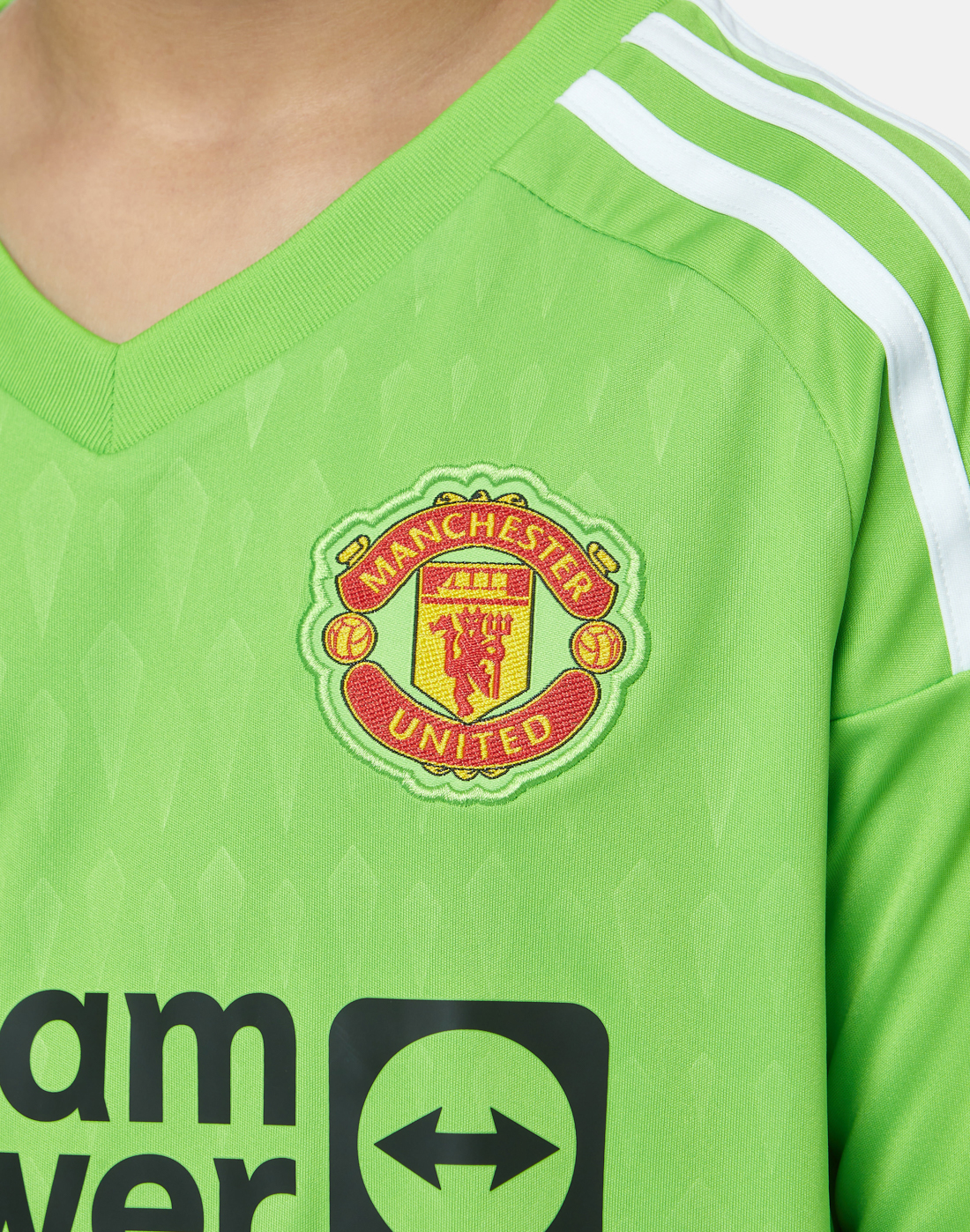 Manchester United Blank Green Goalkeeper Long Sleeves Kid Soccer Club Jersey