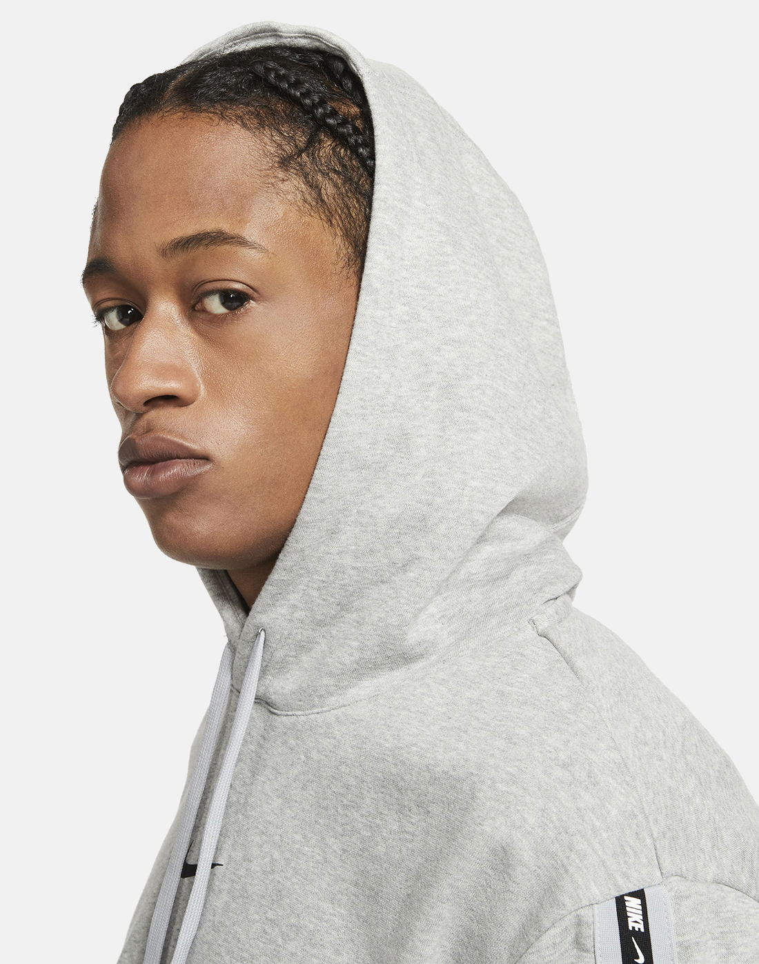 Nike Mens Repeat Taping Fleece Hoodie - Grey | Life Style Sports IE