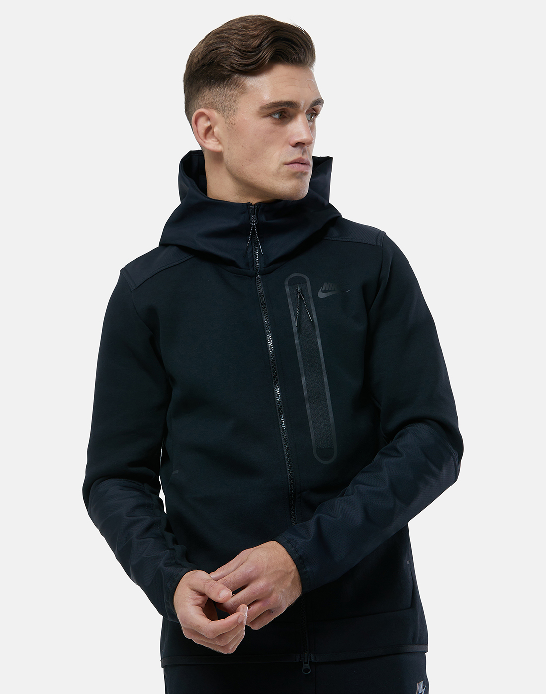 Nike Mens Tech Fleece Overlay Hoodie - Black | Life Style Sports IE