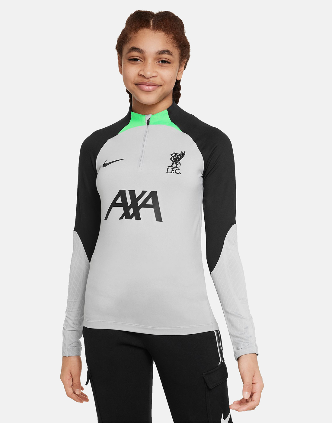 Nike Kids Liverpool Strike Drill Half Zip Top - Grey | Life Style Sports UK