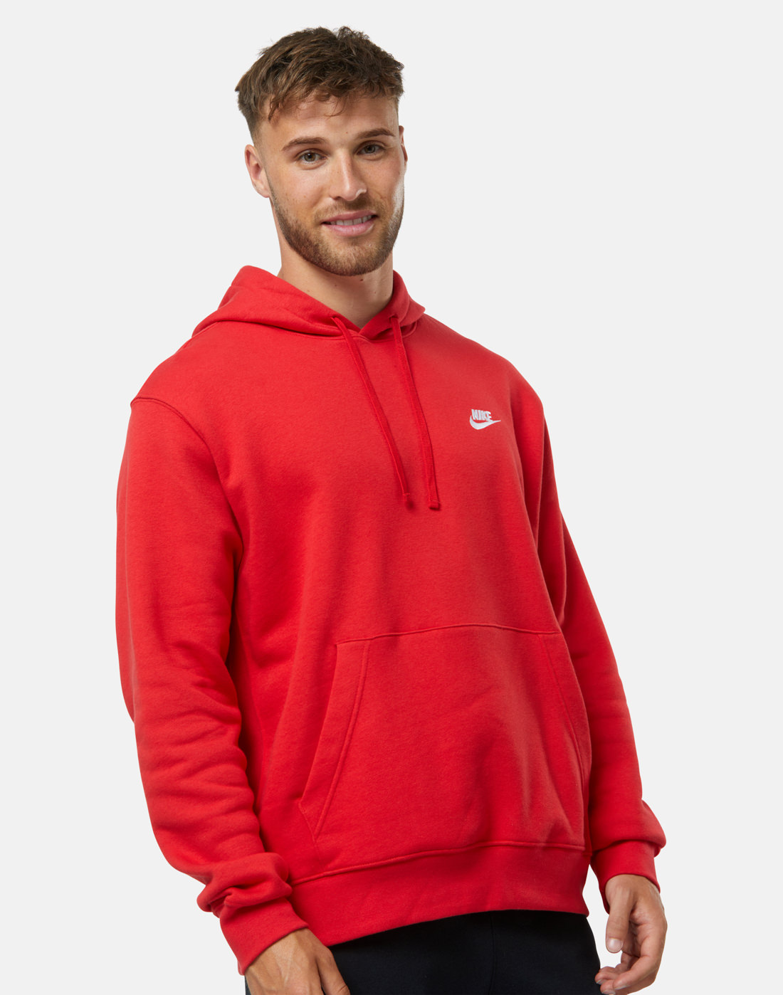 Nike Mens Club Hoodie - Red | Life Style Sports UK