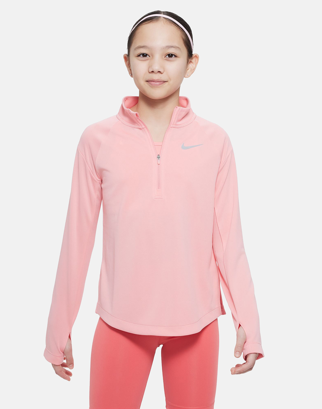 Nike Older Girls Dry-Fit Half Zip Top - Pink | Life Style Sports IE