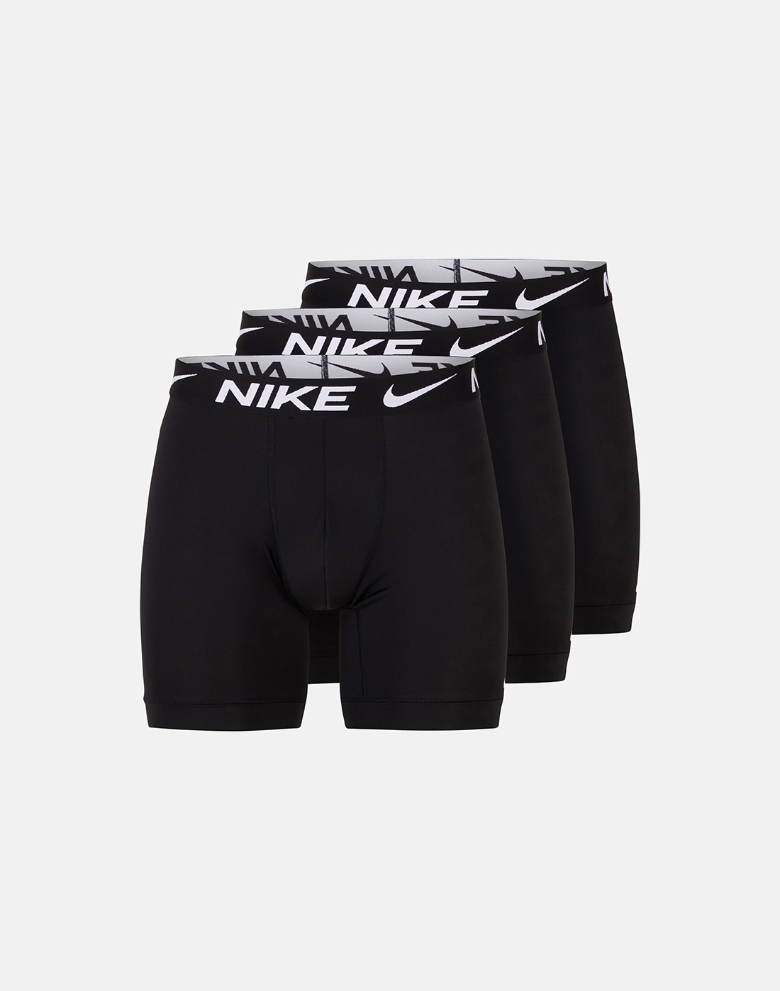 Nike Mens Long 3 Pack Microfibre Boxer Brief - Black