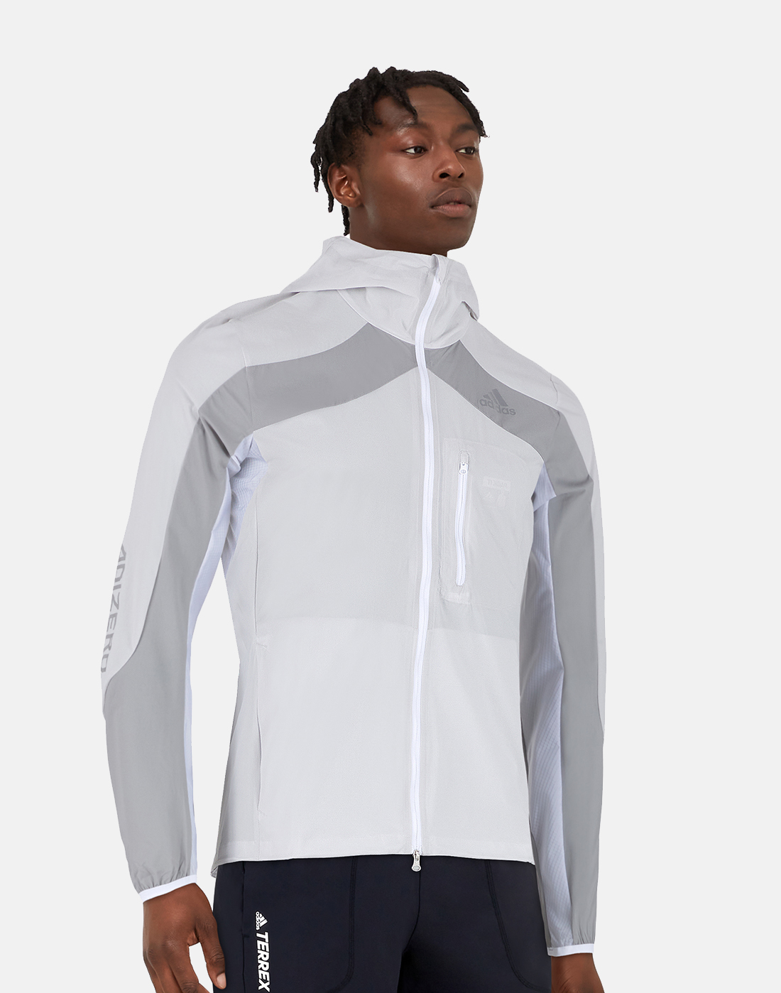 adidas Mens Marathon Run Jacket - White | Life Style Sports UK