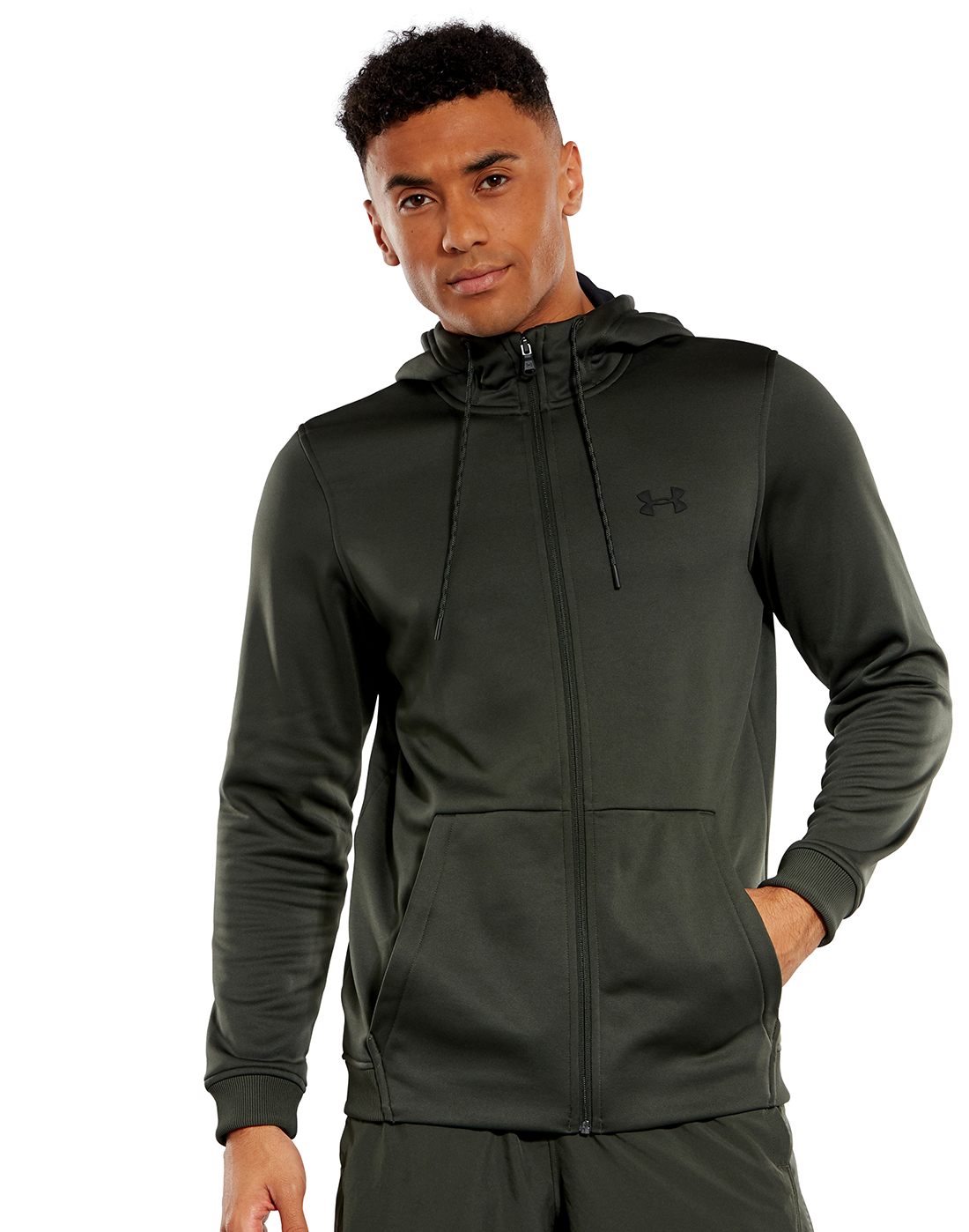 Under Armour Mens Rival Fleece Full Zip Hoodie Black Sports Gym Breathable 
