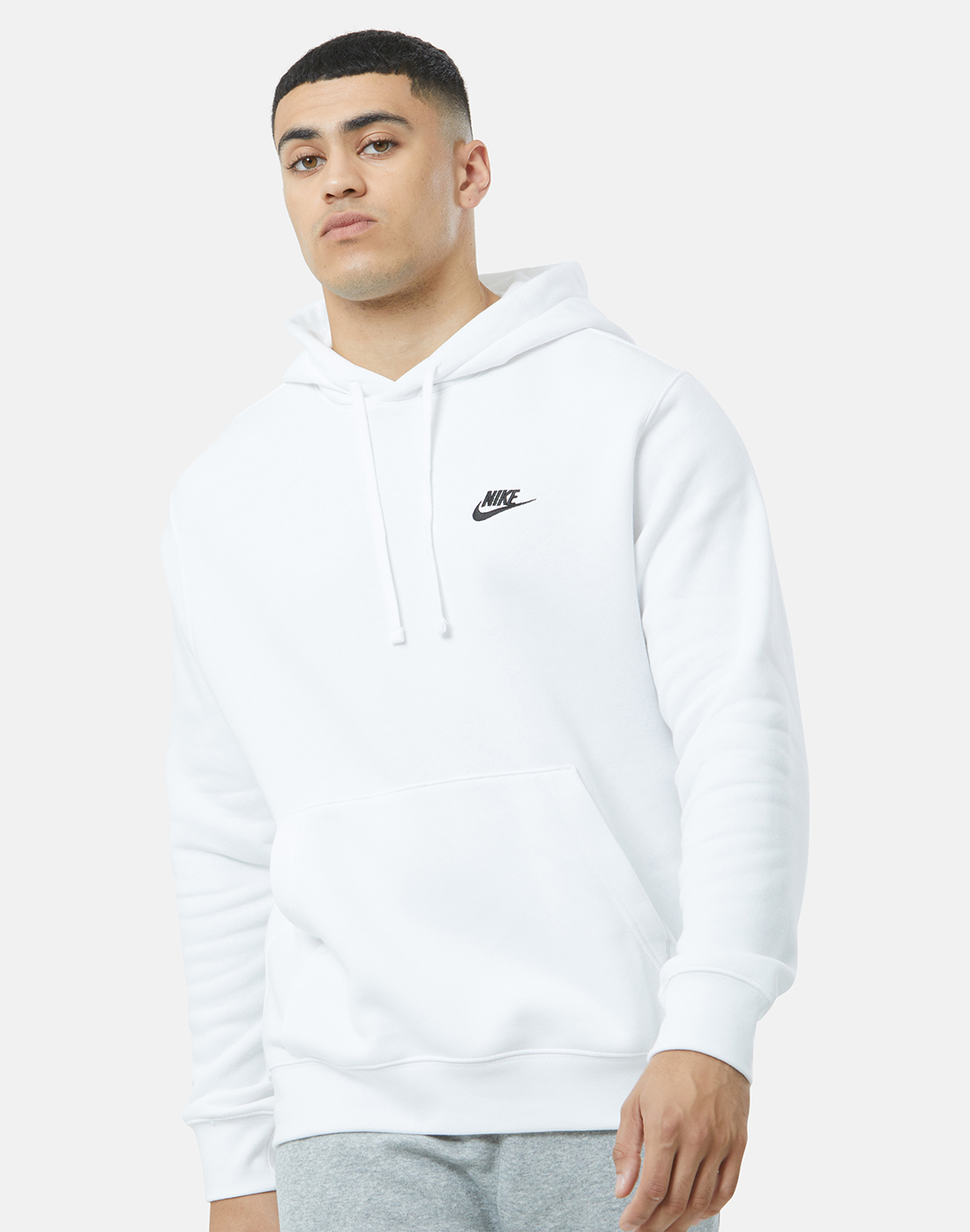Nike Mens Club Fleece Hoodie - White | Life Style Sports UK