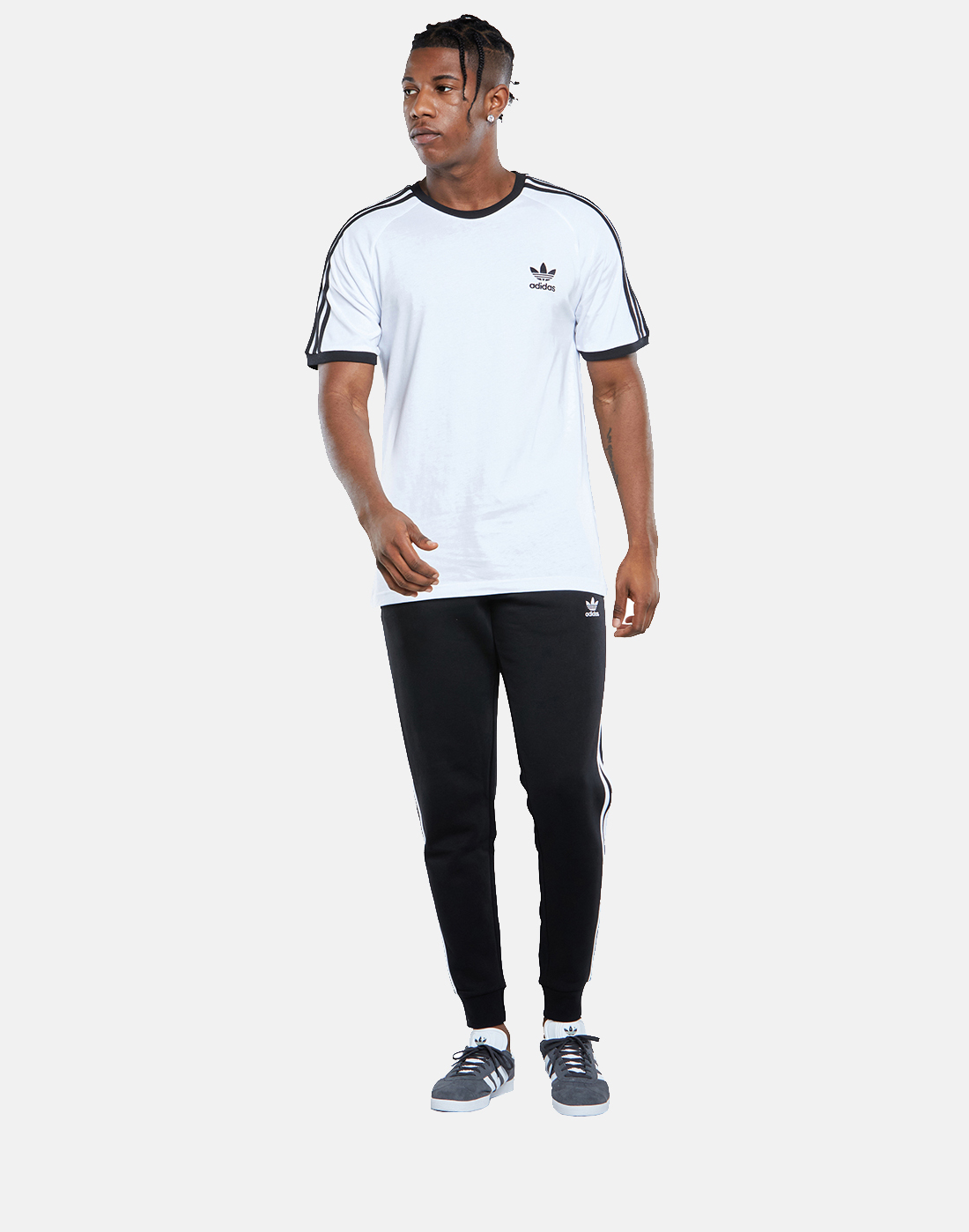 adidas Originals Mens 3-Stripes T-Shirt - White | Life Style Sports IE